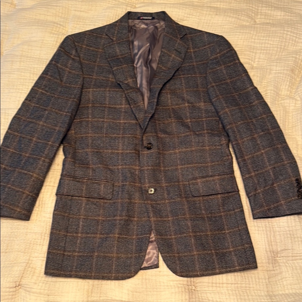 Men's Gray Plaid Blazer